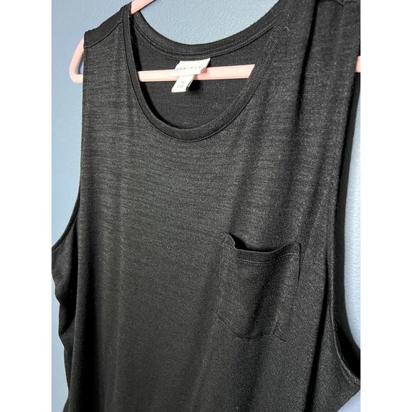Ava and Viv Black Tank Top Women's Size 3x Lagenlook Pocket Layering Staple - Picture 3 of 6